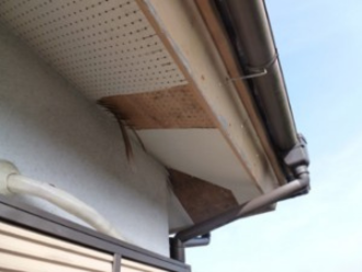 軒天材の剥がれ